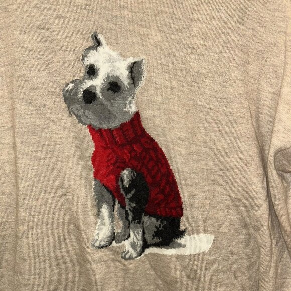 j. jill Neutral FALL HOLIDAY scottie in red sweater intarsia knit sweater M - Picture 3 of 3